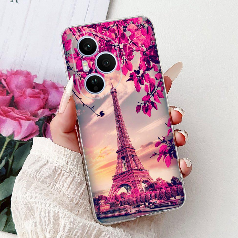 Clear For Honor 400 Pro Case DNP-NX9 Cute Cartoon Cat Fashion Flower Funny Painted Soft Bumper For Honor 400Pro Back Cover Funda