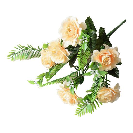 

Искусственный цветок хризантемы, букет из искусственных шелковых хризантем с 6 головками, поддельные цветочные композиции для декора дома, свадьбы, вечеринки на весну шампанского