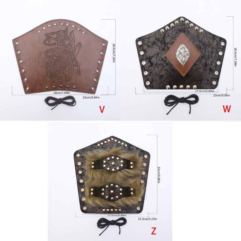 Historical Arm Guard Cosplay Arm Gauntlets Vintage Armband Knight Arm Guard Festival Costume PU Leather Arm Bracers