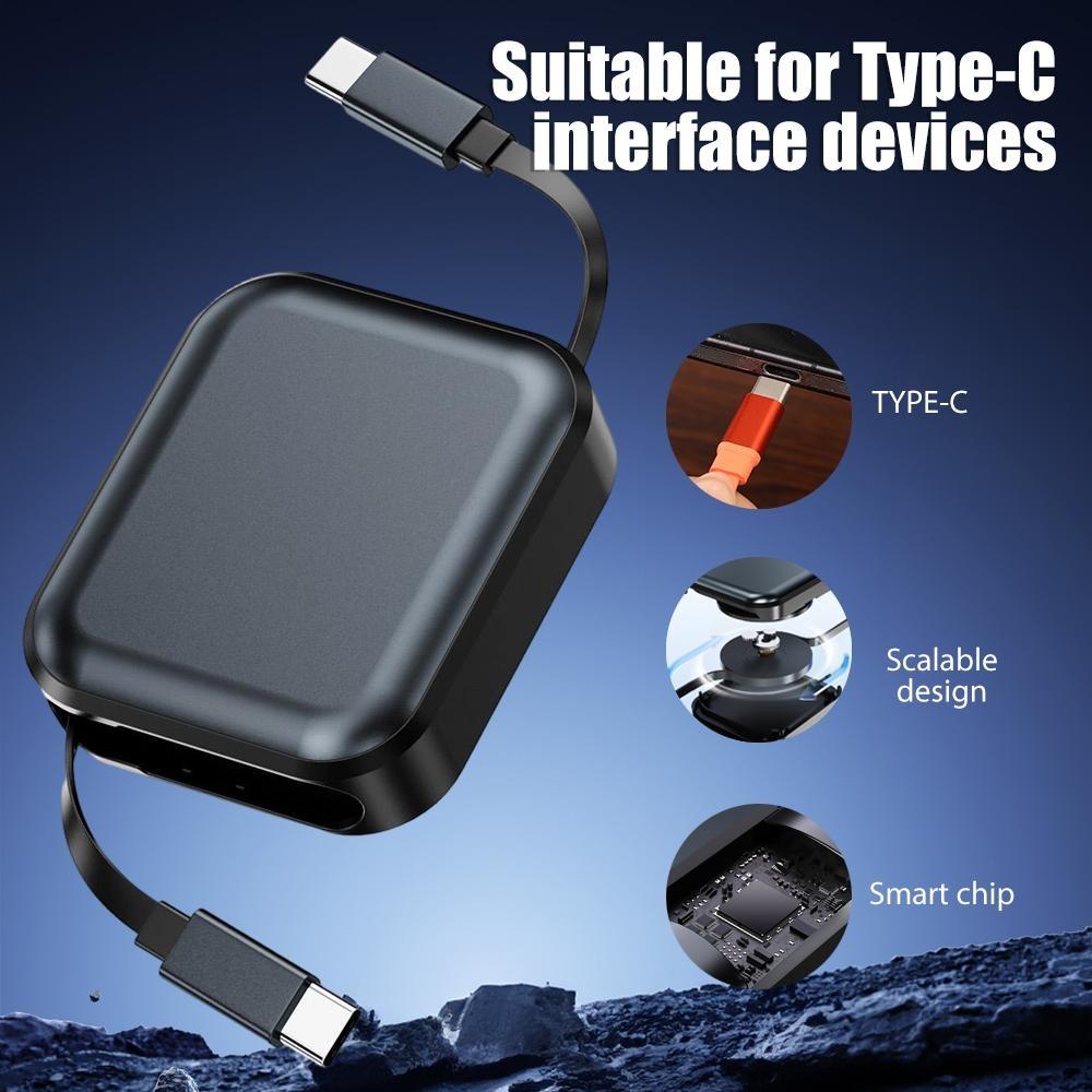 240W Type C To Type C Fast Charging Retractable Cable for IPhone15 16 17 Samsung Xiaomi Huawei Laptop Portable Charger Data Wire