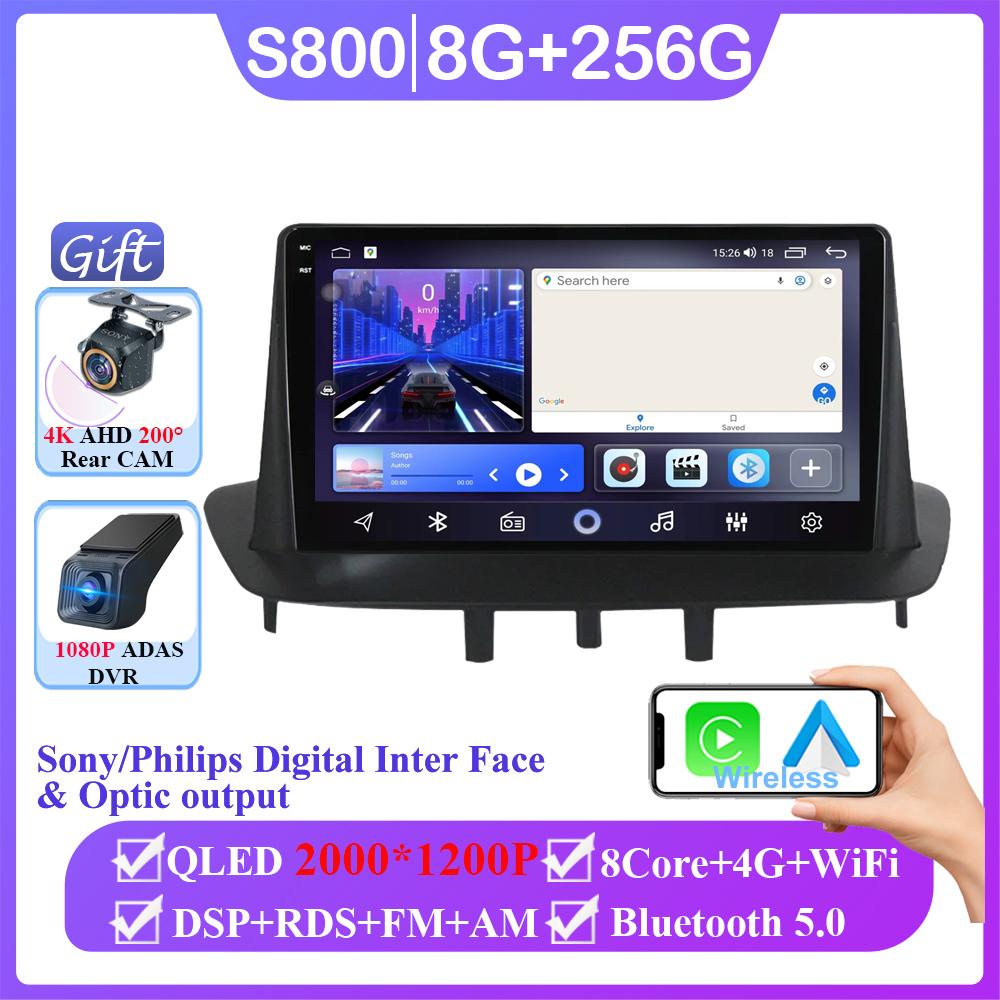 Car Radio Multimedia Play For Renault Megane 3 Fluence Samsung SM3 2008 - 2014 Android 14 Wireless Carplay DSP 48EQ No 2 Din DVD