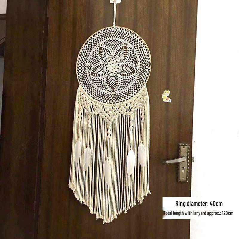 Handmade Indian Dream Catcher Feather Wind Chime - Creative Wall Hanging for Bedroom or Homestay Decoration