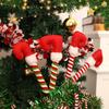 Christmas Feet Picks Small Legs Tree Topper 3X Striped Plush Stuffed Leg Picks For Christmas Tree Party Home Decorations