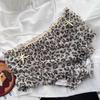Ladies Summer Sexy Leopard Print Mesh Cake Layer Mid Waist Triangle Briefs