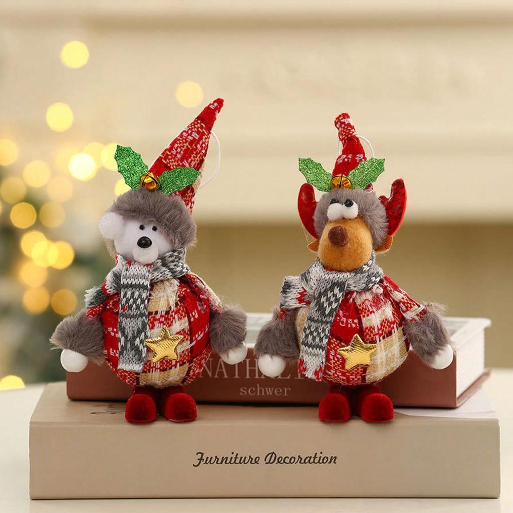 1pc Stand Santa Claus Snowman Elk Bear Doll Pendants Christmas Tree Decorations Children's Gifts New Year Christmas Decorations