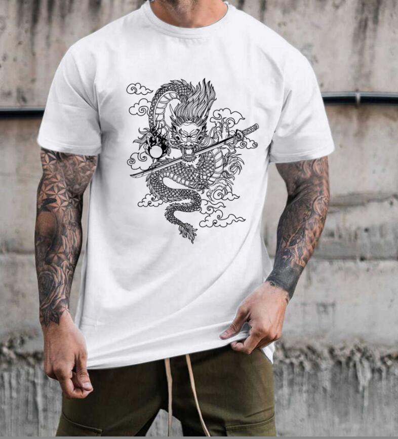 Damen Harajuku Y2K Oversized T-Shirt Drache Goth Anime Grafik-T-Shirt Vintage pro Choice Sommer Poly-Baumwoll-Set Oberteile