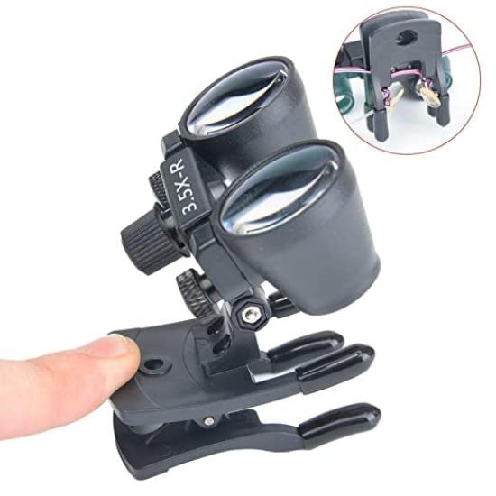 TopSeller Dental Plastic Easy to Fits Regular 420mm with Storage Case Loupes, Clip-on Magnifiers, Portable, Wear, Glasses, (3.5X)