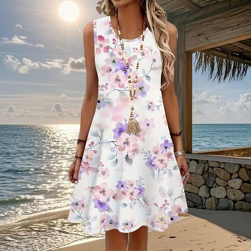 

Женское платье без рукавов с круглым вырезом и принтом бабочек, свободное, мягкое и удобное, большого размера 4XL белый