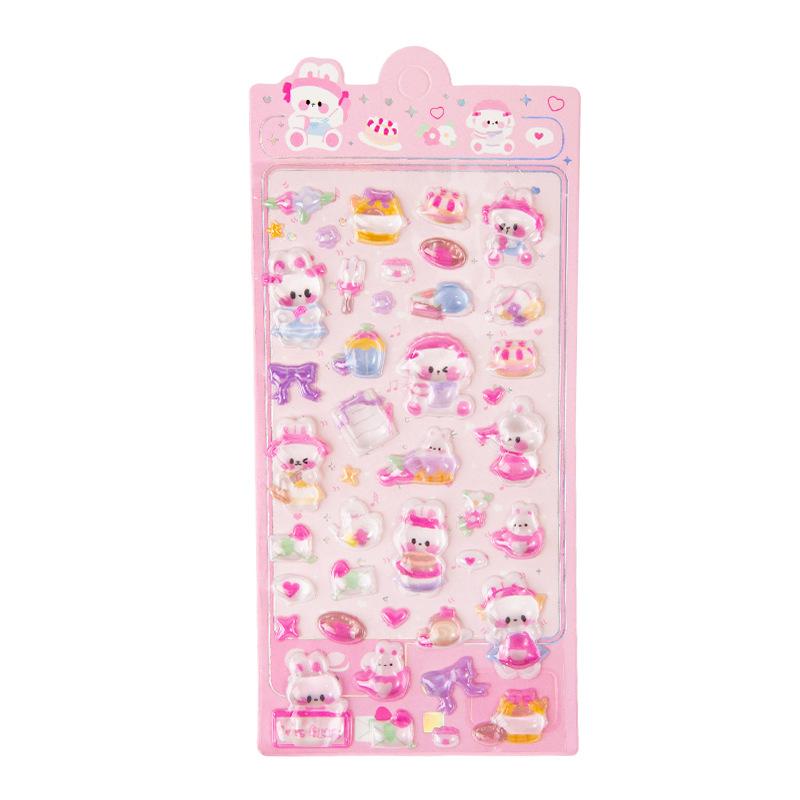 3D Puffy Stickers for Kid Cute Cartoon Animal Decals for Journal Phone Case Sparkle Craft Stickers for Children DIY Scrapbooking