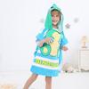 Sommer-Mikrofaser-Badeponcho mit Aufdruck für Kinder, Badetuch mit Kapuze, das nicht fusselt oder ausbleicht, Alter 2-10