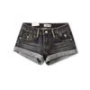 Women's Low Waist Denim Shorts Straight Leg Rolled Hem Distressed Casual Jean Hot Pants