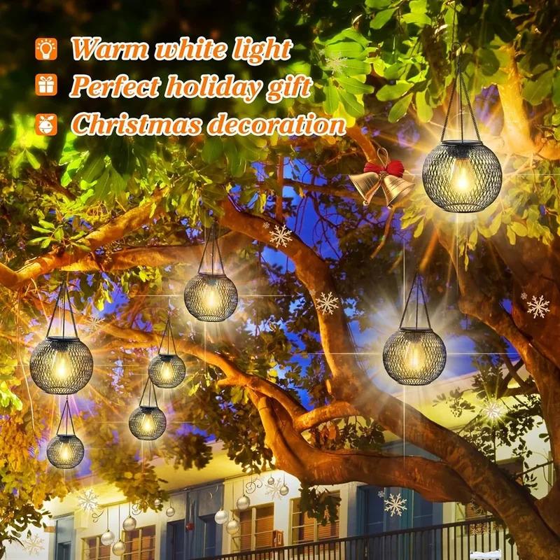 1/2PC Solar Lantern Outdoor, Upgraded Solar Lights for Outside Decorative Outdoor Hanging Lights Waterproof Solar Lanterns
