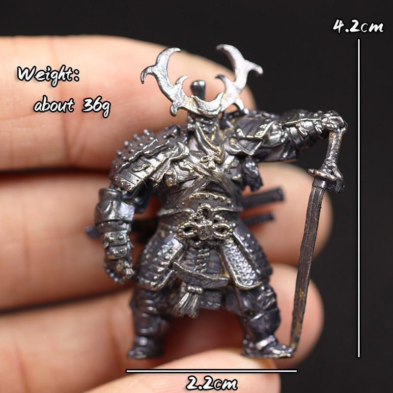 

1Pc Japanese Shogunate Samurai Figurines Brass Vintage Metal Soldiers Model Desktop Ornament