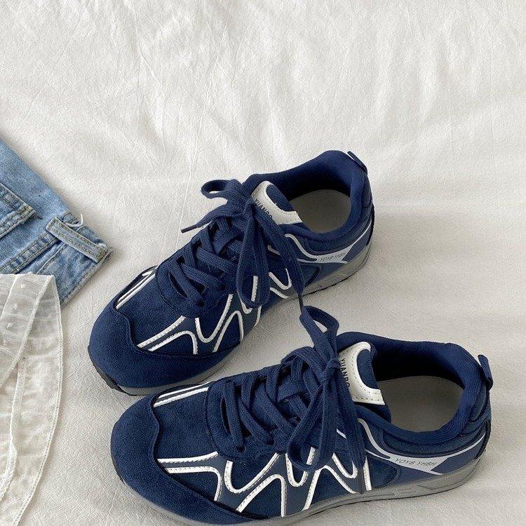 Women Flat Sports Shoes Spring Round Toe Soft Sole Anti-slip Wear-resistant Low-top Single Shoe Casual Sneakers