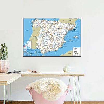 İspanya Yol Haritası Tuval Boyama Duvar sanat posterleri Okul Malzemeleri Oturma Odası Ev Dekorasyon
