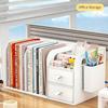Desktop Bookshelf Organizer with Drawers and Pen Holder Desk Storage Caddy for Office Supplies Books Stationery Home Office School Dorm Desk Organizer