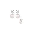 [Stonehenge] Silver Pearl Cubic Earrings Sc25A12T