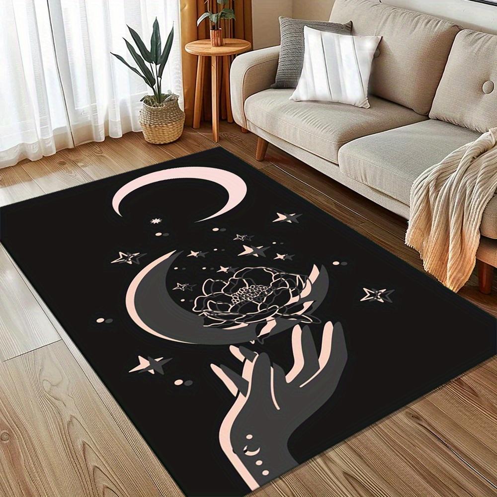 Moon and Flower Anti-Fatigue Printed Rug - Suitable for Coffee Tables, Living Rooms, Dining Rooms, Bedrooms, Office Areas