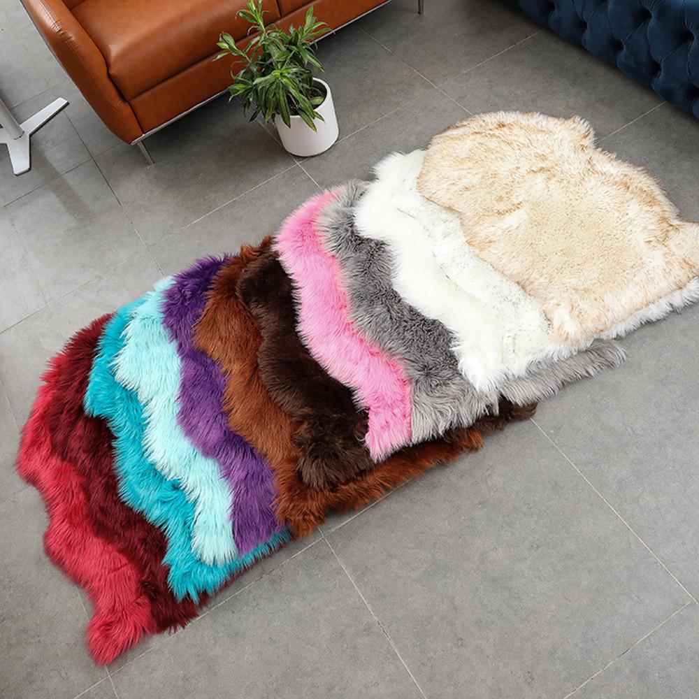 Artificial Sheepskin Imitation Wool Faux Fur Rug For Sofa Hairy Carpet Parlor Room Floor Mat Fluffy Soft Area Blanket Seat Pad