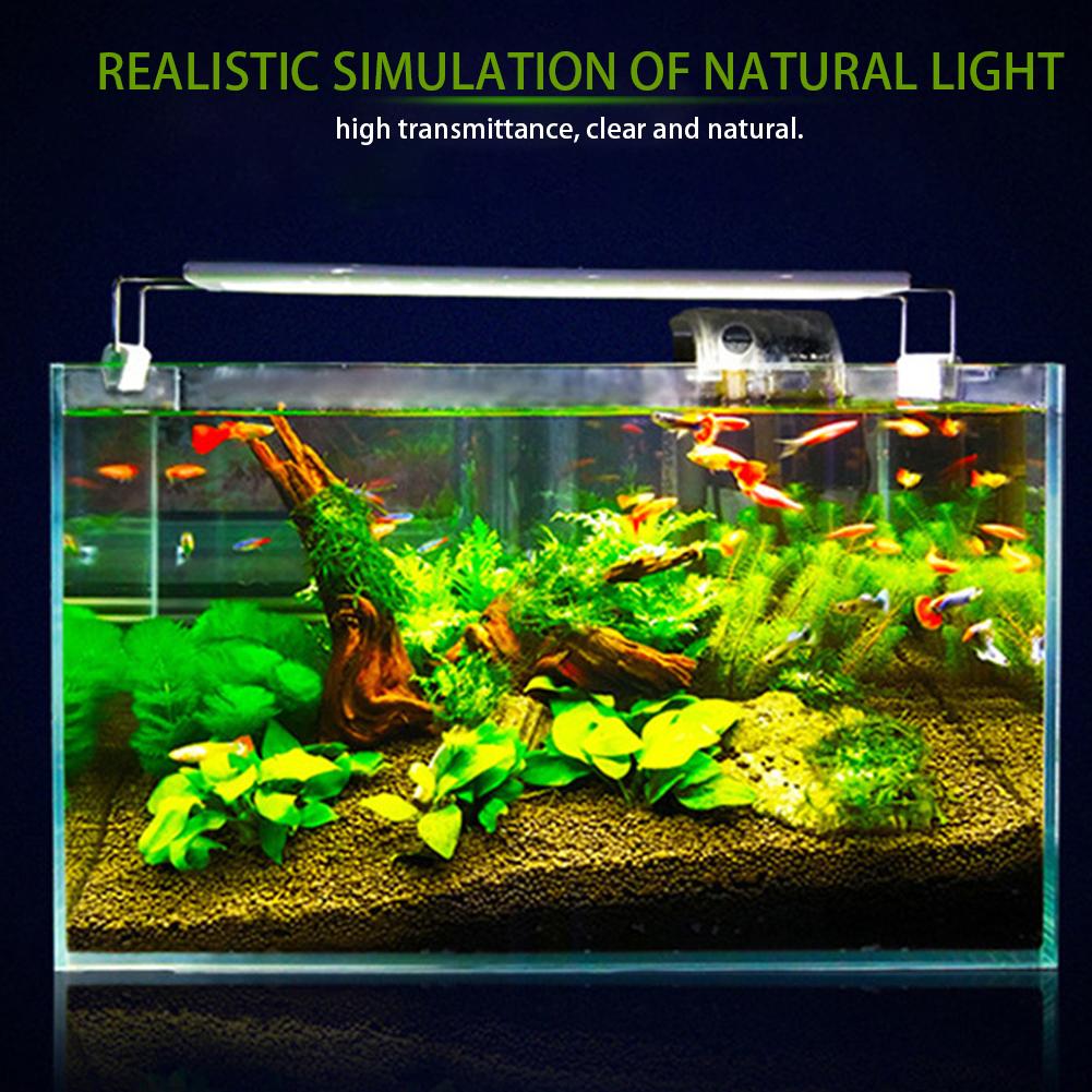Aquarium Lamp Bracket Water Plants Thin High Brightness Fish LED Light (Blue and white XY-20K)