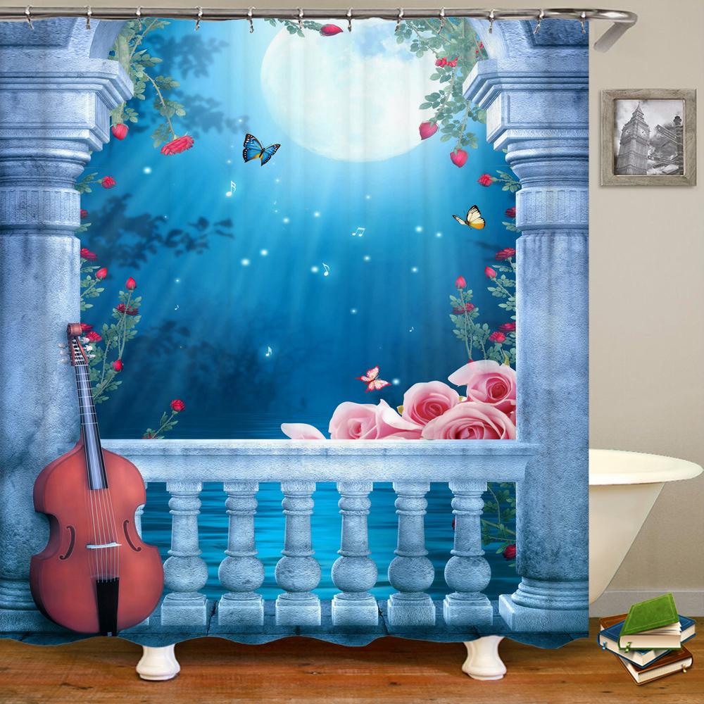 Fairy Dream Forest Shower Curtain Waterproof Bathroom Curtain Polyester Cartoon Fantasy Bath Curtain Home Decoration With Hooks