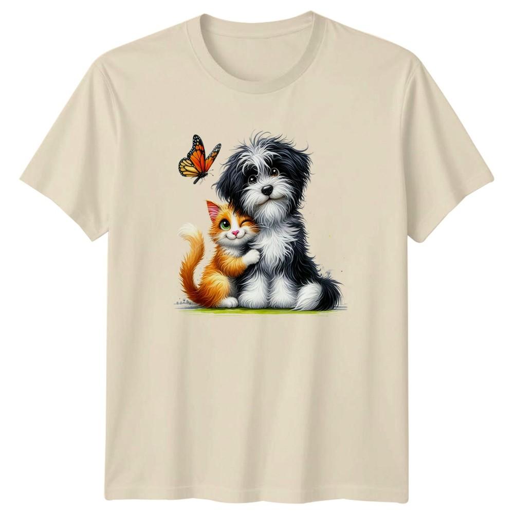 Animals Pets Dog Cat Friendship Graphic Tee Unisexs Unisexs TShirt
