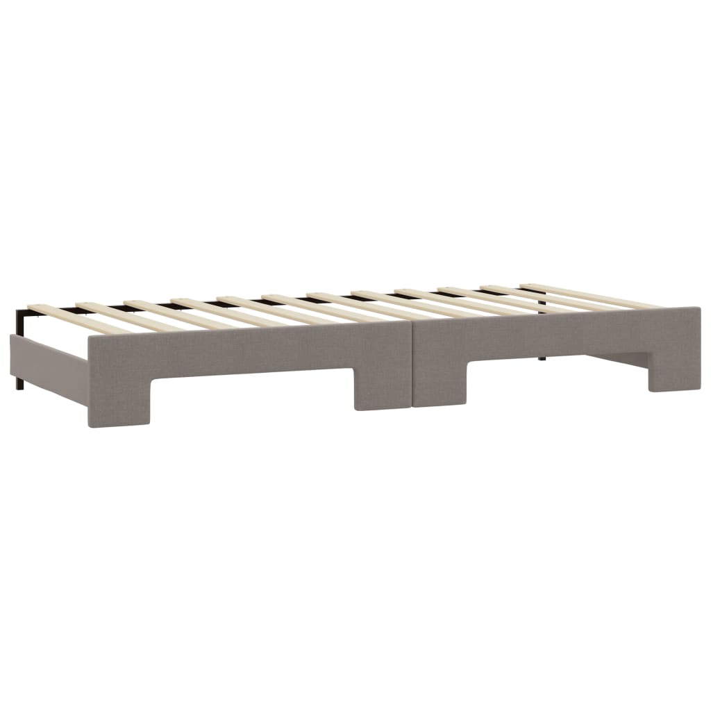 Extendable Daybed with Drawers Taupe 80x200 Cm Fabric