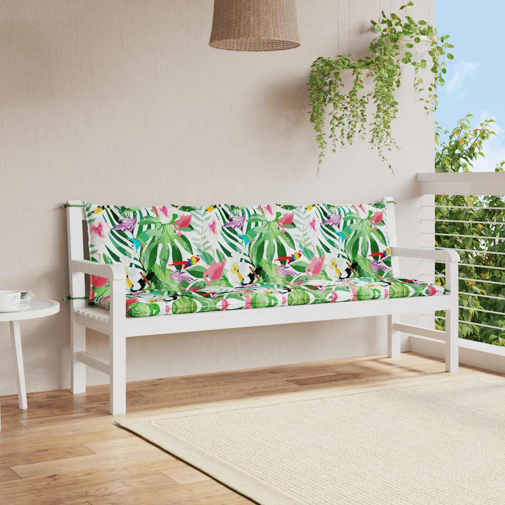 Garden Bench Cushions 2 pcs Multicolored Oxford Fabric