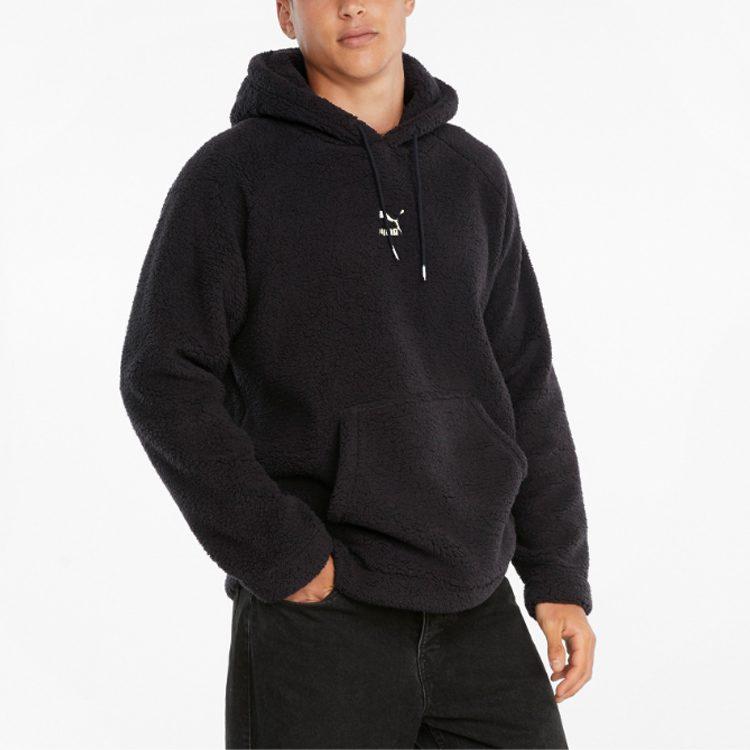 PUMA Sweatshirts Men's Black Hooded Thickened Regular 533122-01