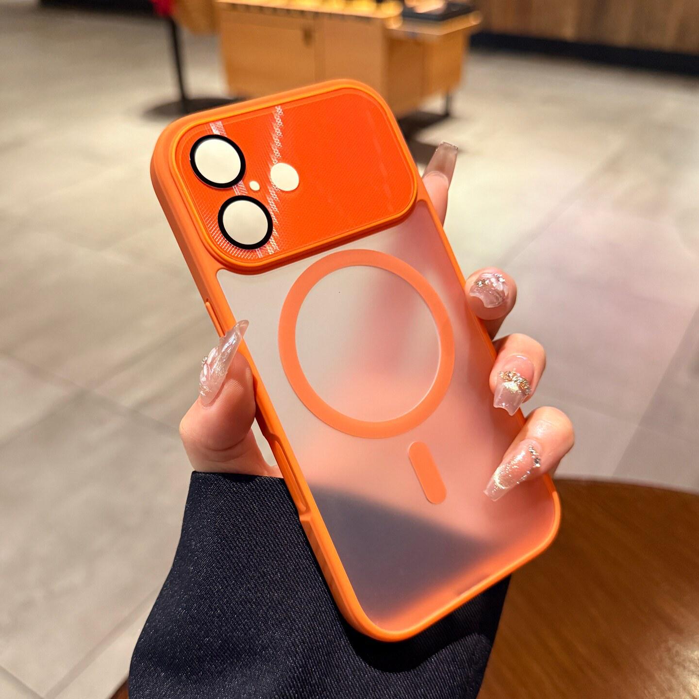 

iPhone 17 Pro Max Case: Magnetic, Skin-Feel, Drop-Proof, Anti-Slip Protective Cover for Apple 16. iPhone 15 помаранчевий