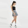 Women's Summer Activewear Set: Yoga Print Mini Skirt & Bra - Anti-Exposure for Outdoor Sports (Golf, Tennis, Badminton)