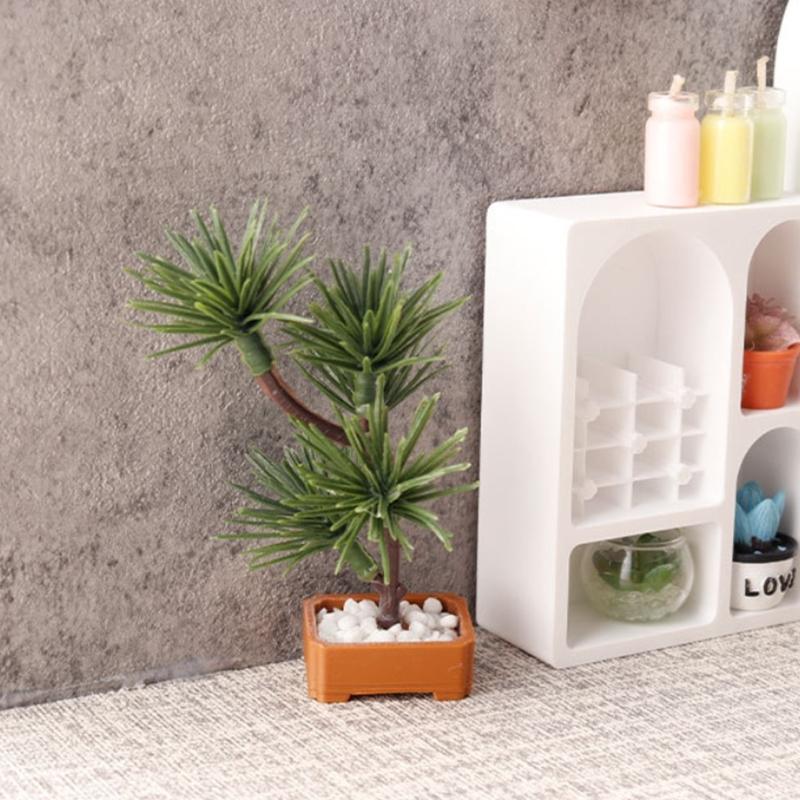 Artificial Pine Plant Miniature For Dollhouses Scene Plastic Pine Toy Accessory Retro Life Scene Photo Props