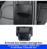 Magnetic Hidden Storage Box For Tesla Model YL Y Juniper 2025 2026 Armrest Lid Organizer Transparent Black Case