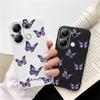 Butterfly Patterned Soft Silicone Case For Samsung A55 A35 M35 Xiaomi Redmi Note 13 Pro iPhone Huawei Honor Realme Camera Protective Shockproof Cover