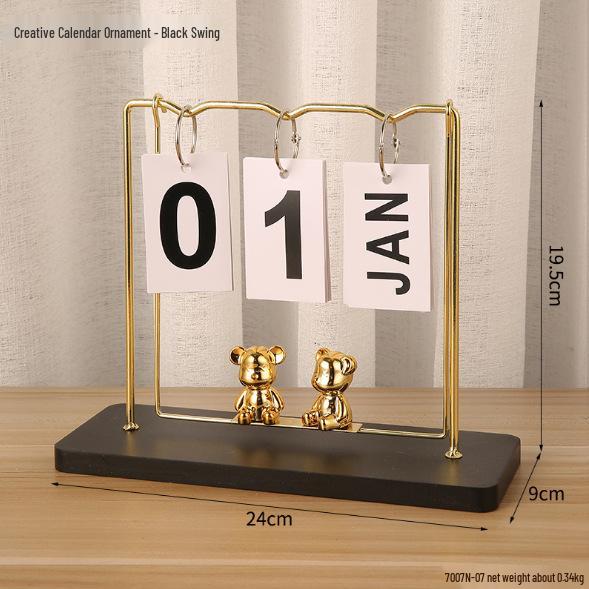 Perpetual Wooden Flip Calendar: Home and Desk Decor