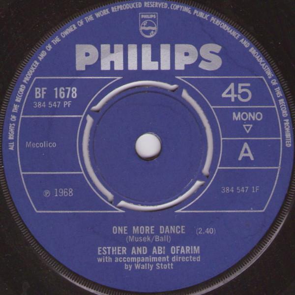 

7inch Record ESTHER ABI OFARIM One More Dance BF1678 Philips 1968 UK Pop Used