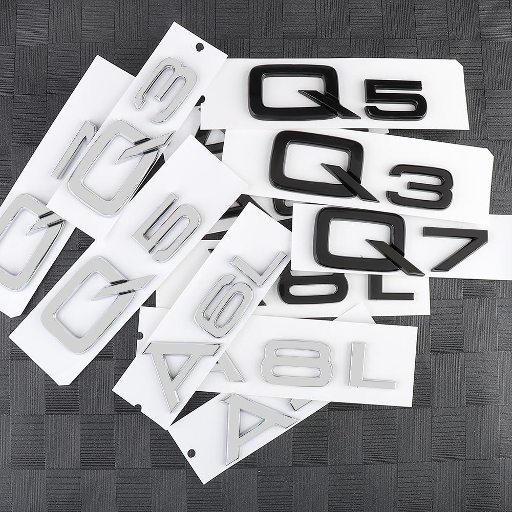 1pcs Car Styling Logo Side Body Rear Bumper Tail Trunk Sticker Decal For Q2 Sline A2 A3 A4 A4L A5 RS RS3 RS4 RS5 RS6 R8 S1 A1