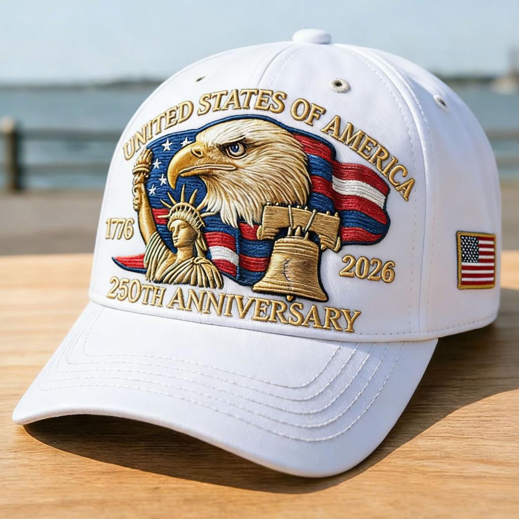 Anniversary American Hat Embroidered Craft Patriotic Theme Adjustable Comfortable Fit