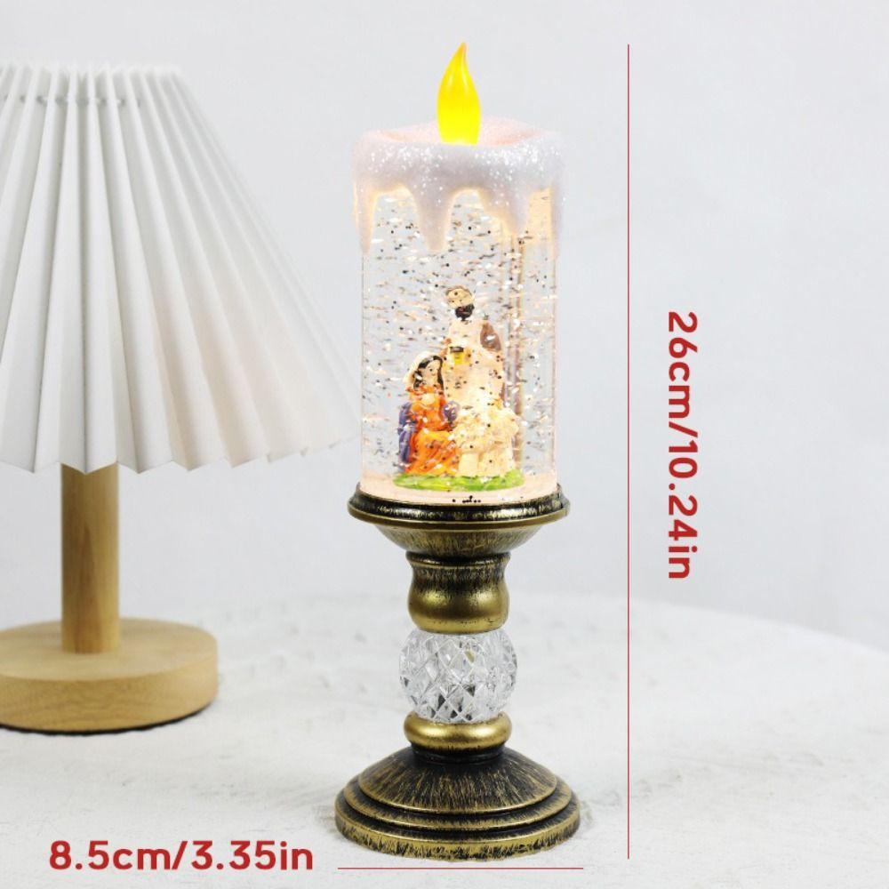 Święty Mikołaj Świąteczna Świeca Światło Wtrysk Wody Płatek Śniegu Boże Narodzenie Kryształowa Lampa Dekoracja Świąteczna Dekoracja Sceny Rekwizyty Pudełko Muzyczne Impreza