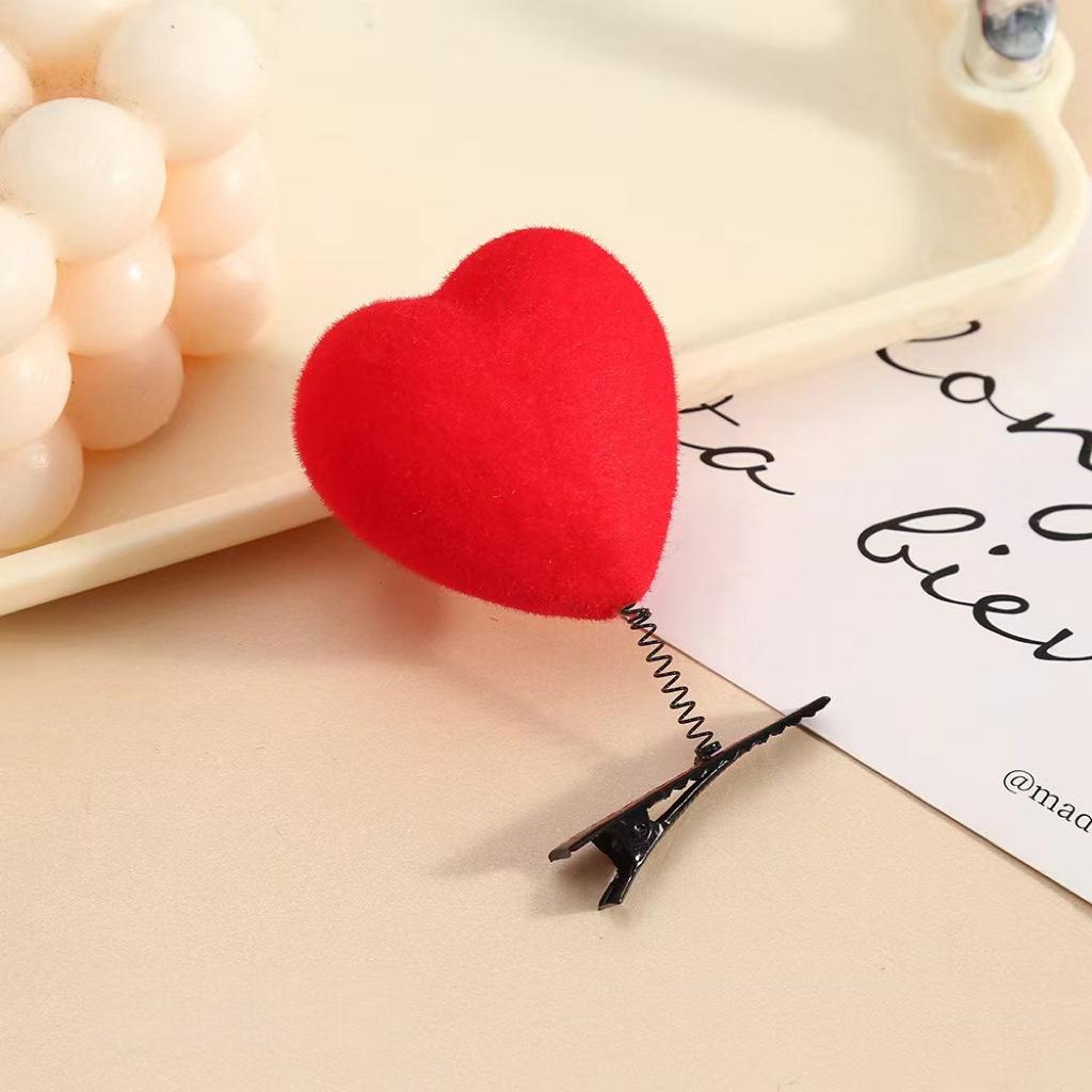 5/10pcs Heart Hair Clip 3D Plush Love Shaped Hairpins Fashion Duckbill Clip Wedding Party Hair Accessories for Girls Lady