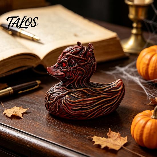 Decorazioni per Festa Tema Oscuro Halloween Statuetta Anatra Horror, Statua in Resina Animale Demoniaco, Arredamento Estetico Casa Gotica per Scaffale Scrivania Auto Driade Demone