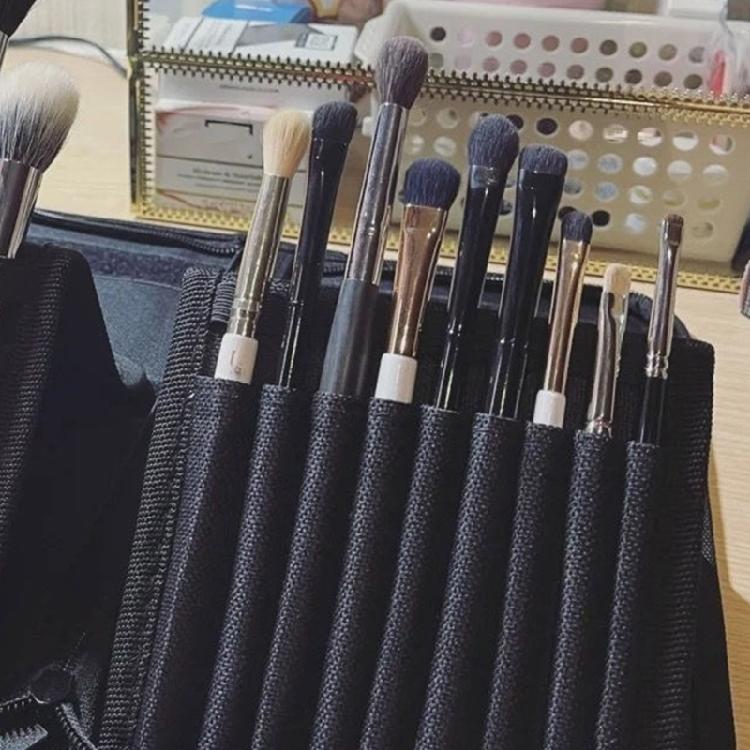 15 Pockets Stand-up Makeup Brush Holder Organizer Bag Cosmetics Storage Pouches