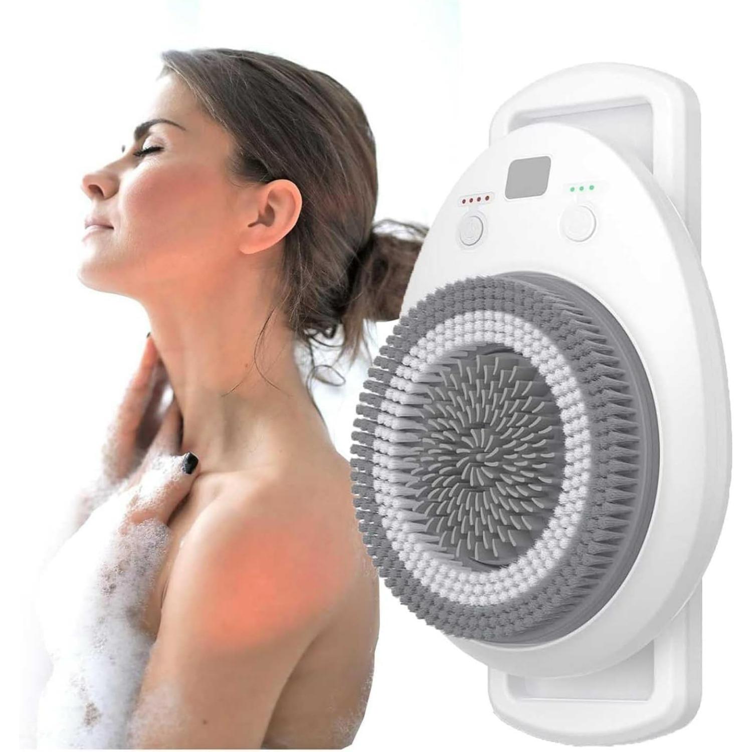 

Shower Back Scrubber Wall Mounted, Electric Back Bath Brush,360° Automatic Back Scrubber,4-Speed Adjustment,0-7 Mm Adjustable Height,for Shower F