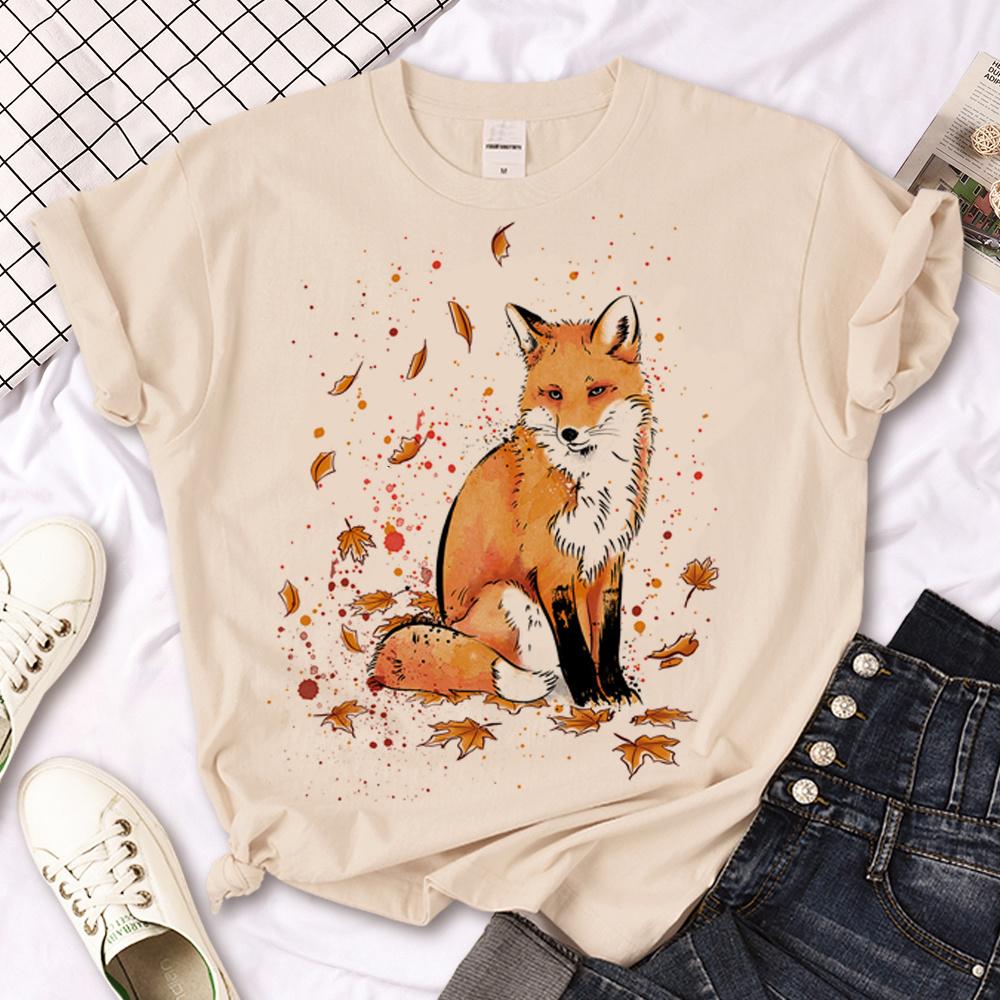 Fox t-shirts women Japanese summer anime t shirt female anime harajuku manga clothes