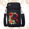 Creative 26 English floral letter printing trend messenger bag casual portable multi-function lightweight mobile phone bag
