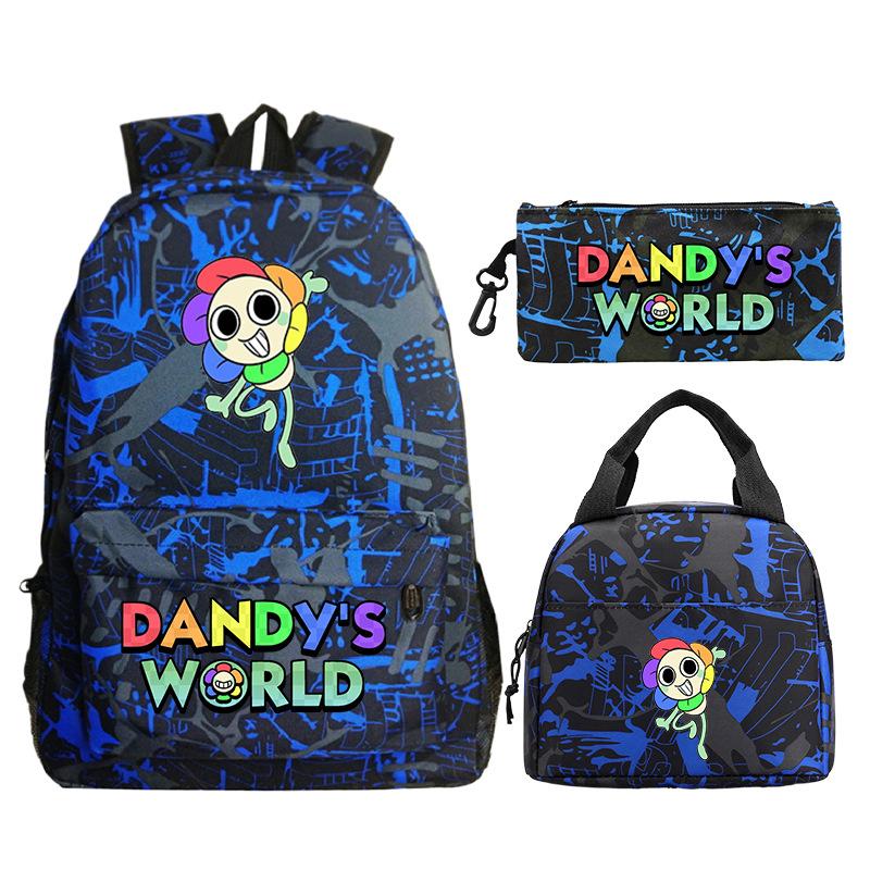 Dandy's world cartoon print fashion children's schoolbag set cross-border leisure student backpack three-piece set