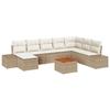 VidaXL Ensemble de Canapé de Jardin 9 Pièces avec Coussins Beige Poly Rotin Acacia 3347995