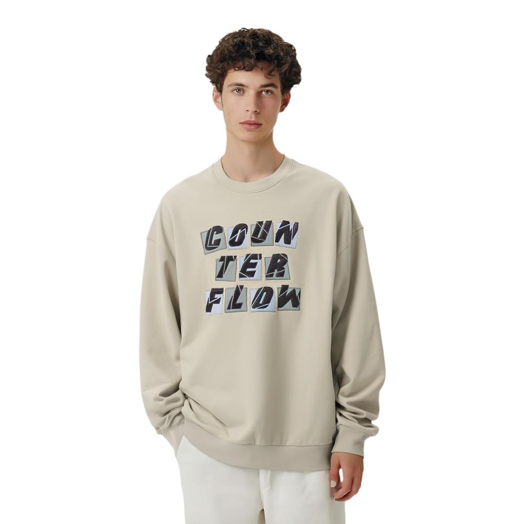 Li-Ning Counterflow Sweatshirts Unisex Yellow Gray Crew Neck Moderate Regular