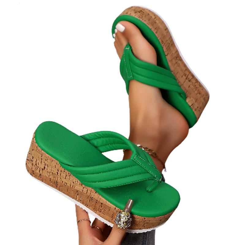 Mode Plateau Damen Hausschuhe Sommer Zehensteg Schuhe Ballerinas Frau Lässige Sandalen 2025 Designer Marke Strand Bequem Gehen Flip Flops Femme