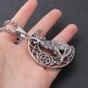 Stainless Steel Howling Wolf Moon Necklace - Viking & Slavic Animal Pendant with Adjustable Chain for Couple Jewelry Gifts